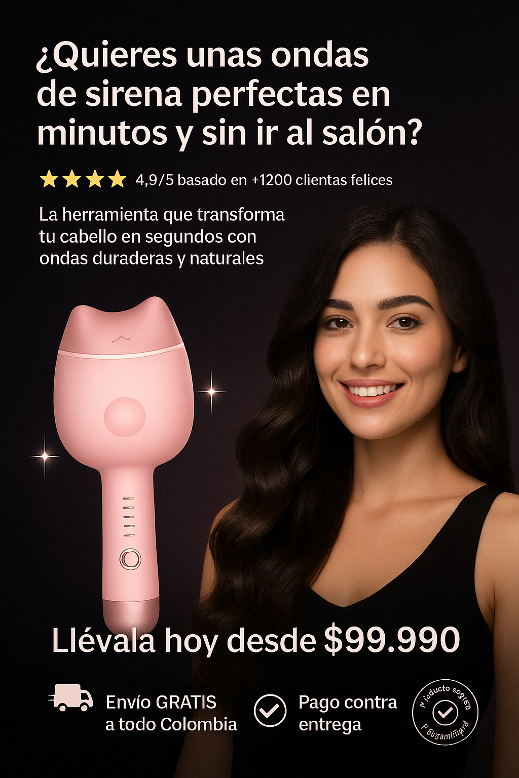 Rizadora Ondas De Sirena | Transforma tu cabello en minutos y sin esfuerzo
