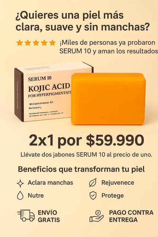 Jabón Ácido Kójico Serum 10® | El jabón que transformará tu piel desde la primera semana