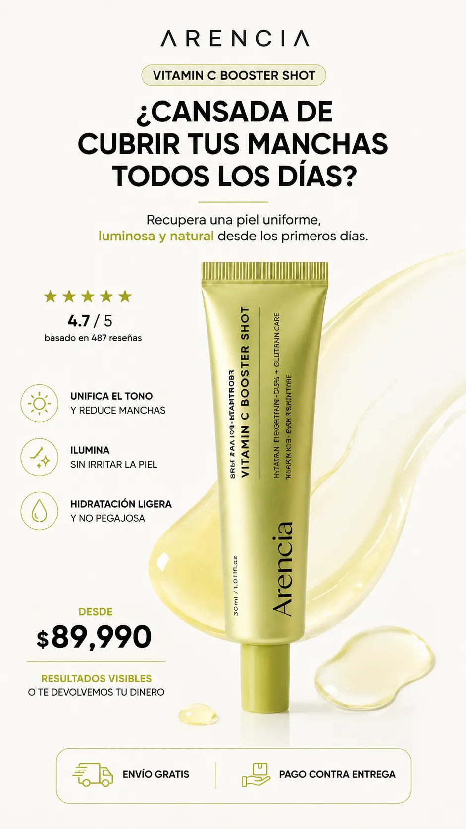 ARENCIA® Unifica el tono y recupera la luminosidad de tu piel